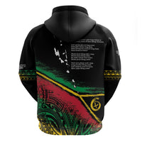 Vanuatu 46th Year Anniversary Zip Hoodie Vintage Grunge Vanuatu Flag Heritage