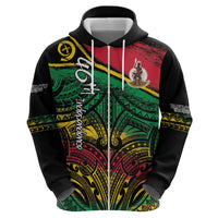 Vanuatu 46th Year Anniversary Zip Hoodie Vintage Grunge Vanuatu Flag Heritage