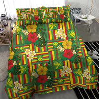 Hawaii Kanaka Maoli Hibiscus Bedding Set Hawaiian Flag Motif