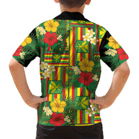 Hawaii Kanaka Maoli Hibiscus Family Matching Off Shoulder Short Dress and Hawaiian Shirt Hawaiian Flag Motif LT9 - Polynesian Pride