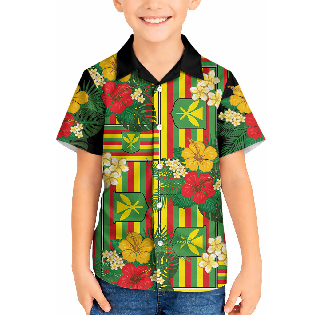 Hawaii Kanaka Maoli Hibiscus Hawaiian Shirt Hawaiian Flag Motif LT9 - Polynesian Pride
