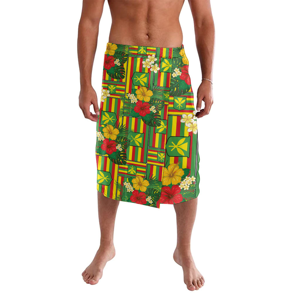 Hawaii Kanaka Maoli Hibiscus Lavalava Hawaiian Flag Motif LT9 Green - Polynesian Pride