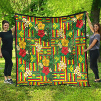 Hawaii Kanaka Maoli Hibiscus Quilt Hawaiian Flag Motif