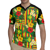 Hawaii Kanaka Maoli Hibiscus Rugby Jersey Hawaiian Flag Motif