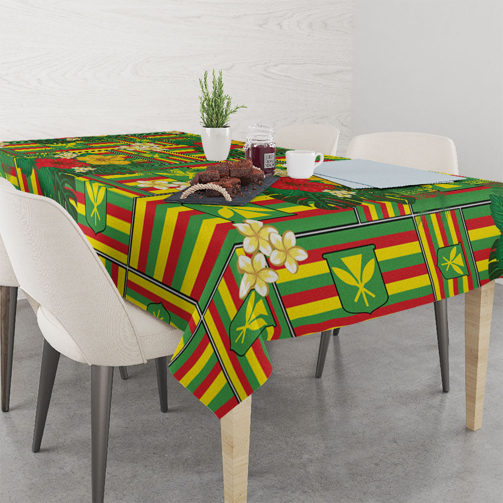 Hawaii Kanaka Maoli Hibiscus Tablecloth Hawaiian Flag Motif