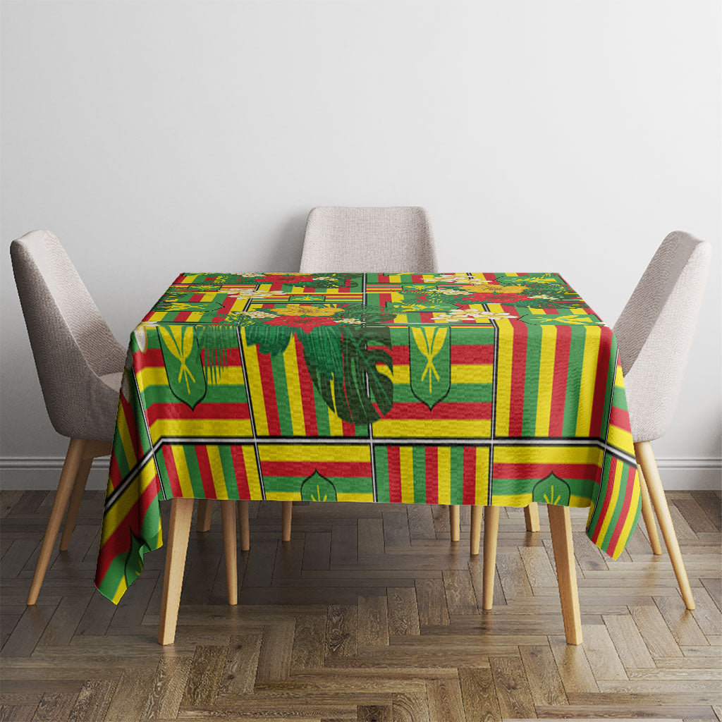 Hawaii Kanaka Maoli Hibiscus Tablecloth Hawaiian Flag Motif