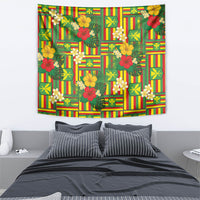 Hawaii Kanaka Maoli Hibiscus Tapestry Hawaiian Flag Motif