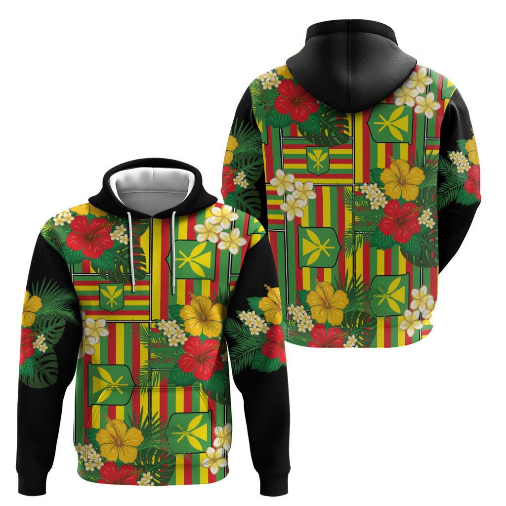 Hawaii Kanaka Maoli Hibiscus Zip Hoodie Hawaiian Flag Motif