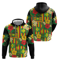 Hawaii Kanaka Maoli Hibiscus Zip Hoodie Hawaiian Flag Motif