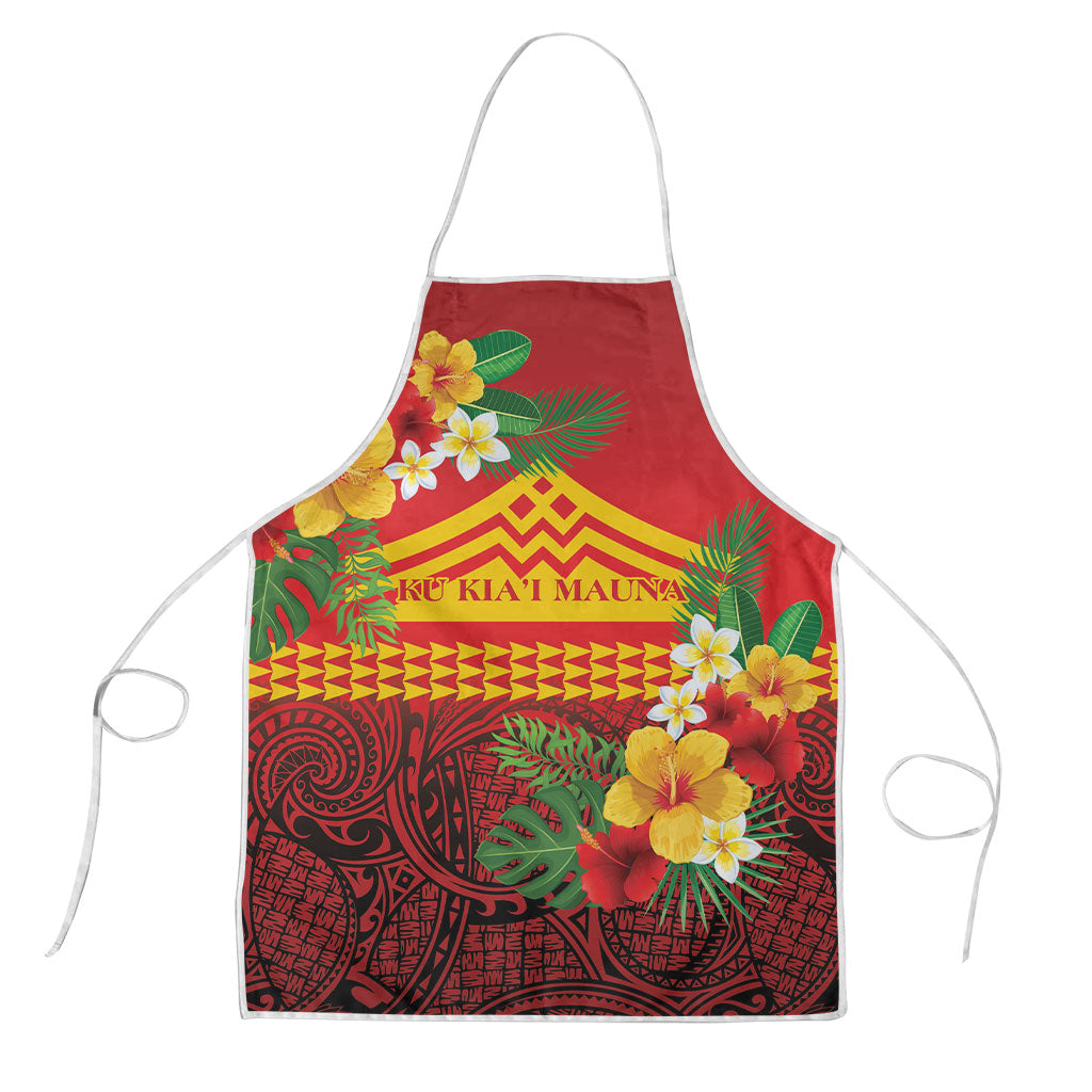 Hawaii Ku Kia'i Mauna Apron Hibiscus Kakau Pattern