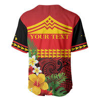 Hawaii Ku Kia'i Mauna Personalized Baseball Jersey Hibiscus Kakau Pattern