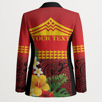 Hawaii Ku Kia'i Mauna Personalized Blazer Hibiscus Kakau Pattern
