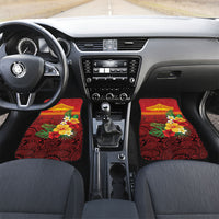 Hawaii Ku Kia'i Mauna Personalized Car Mats Hibiscus Kakau Pattern