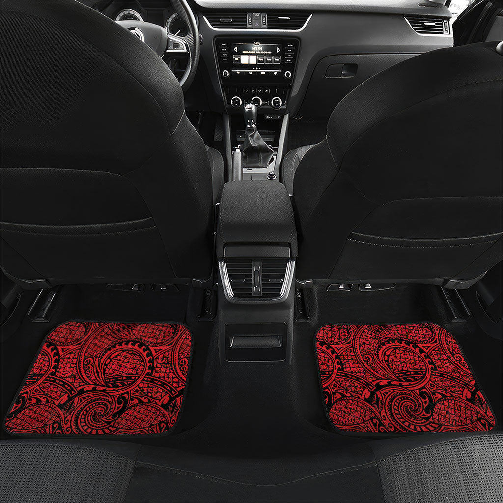 Hawaii Ku Kia'i Mauna Personalized Car Mats Hibiscus Kakau Pattern