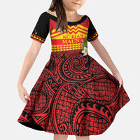 Hawaii Ku Kia'i Mauna Personalized Family Matching Off Shoulder Maxi Dress and Hawaiian Shirt Hibiscus Kakau Pattern