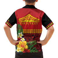 Hawaii Ku Kia'i Mauna Personalized Family Matching Summer Maxi Dress and Hawaiian Shirt Hibiscus Kakau Pattern