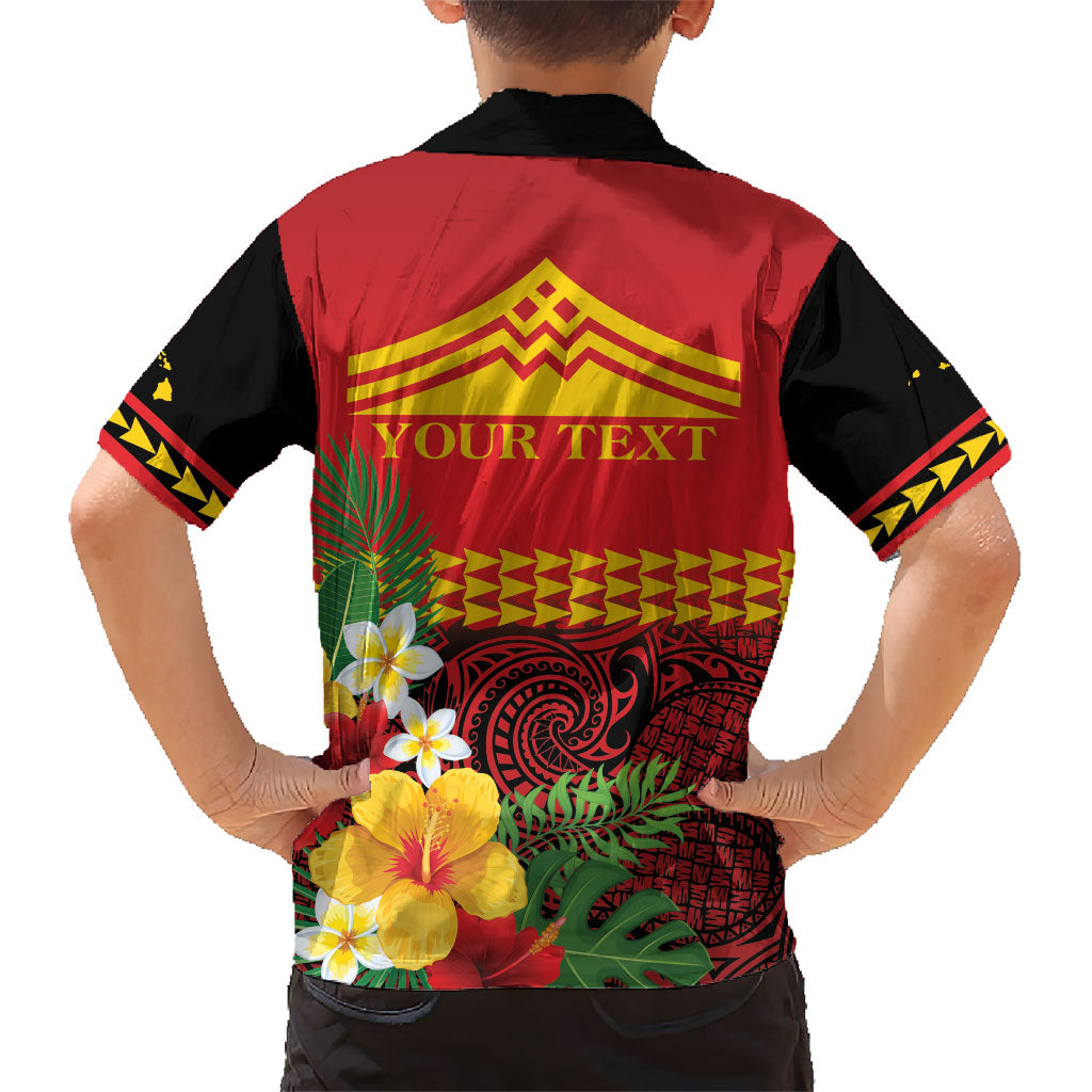 Hawaii Ku Kia'i Mauna Personalized Family Matching Tank Maxi Dress and Hawaiian Shirt Hibiscus Kakau Pattern