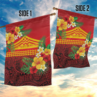 Hawaii Ku Kia'i Mauna Garden Flag Hibiscus Kakau Pattern