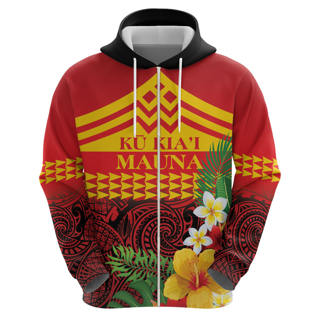 Hawaii Ku Kia'i Mauna Personalized Hoodie Hibiscus Kakau Pattern