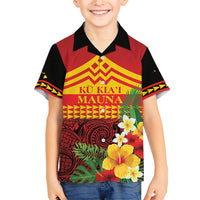 Hawaii Ku Kia'i Mauna Personalized Kid Hawaiian Shirt Hibiscus Kakau Pattern