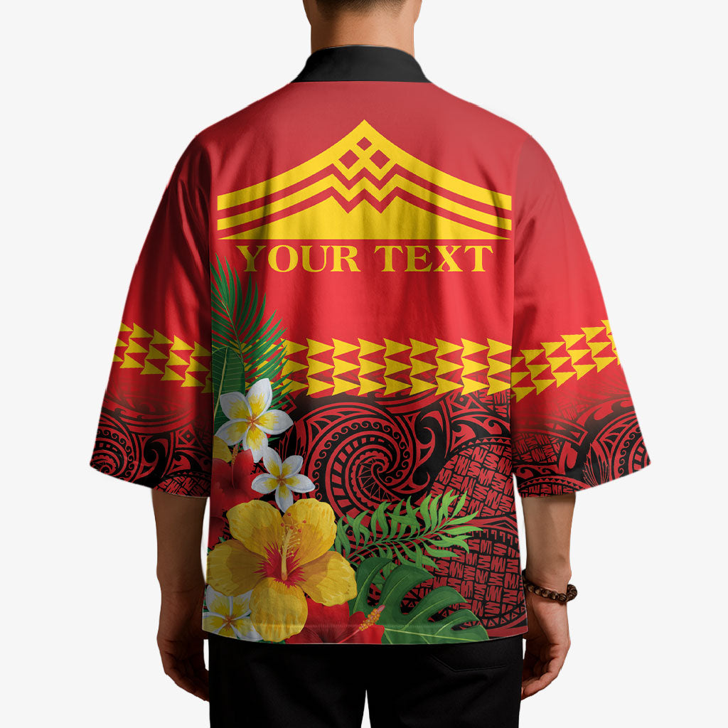 Hawaii Ku Kia'i Mauna Personalized Kimono Hibiscus Kakau Pattern