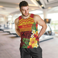 Hawaii Ku Kia'i Mauna Personalized Men Tank Top Hibiscus Kakau Pattern