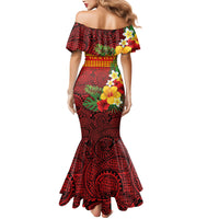 Hawaii Ku Kia'i Mauna Personalized Mermaid Dress Hibiscus Kakau Pattern