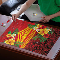 Hawaii Ku Kia'i Mauna Puzzle Hibiscus Kakau Pattern