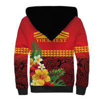 Hawaii Ku Kia'i Mauna Personalized Sherpa Hoodie Hibiscus Kakau Pattern
