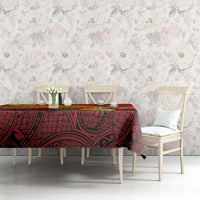 Hawaii Ku Kia'i Mauna Tablecloth Hibiscus Kakau Pattern