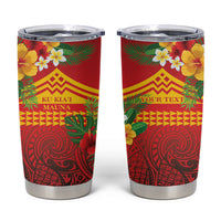 Hawaii Ku Kia'i Mauna Personalized Tumbler Cup Hibiscus Kakau Pattern