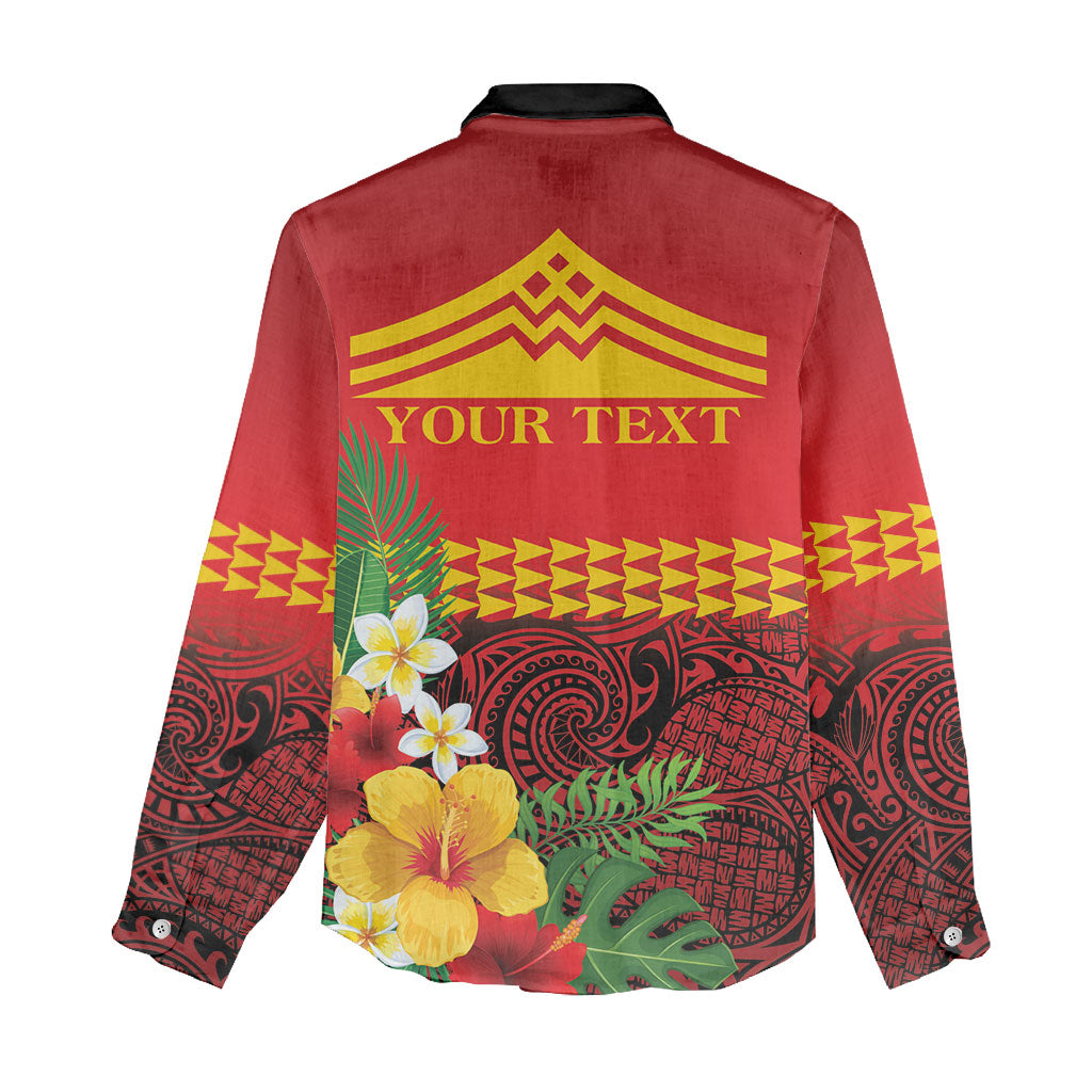 Hawaii Ku Kia'i Mauna Personalized Women Casual Shirt Hibiscus Kakau Pattern