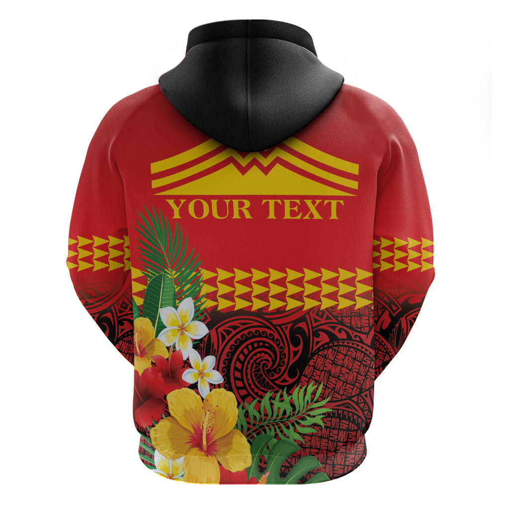 Hawaii Ku Kia'i Mauna Personalized Zip Hoodie Hibiscus Kakau Pattern