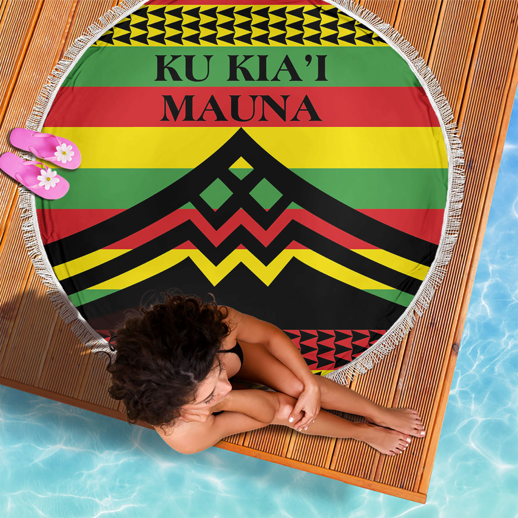 Hawaii Ku Kia'i Mauna Beach Blanket Hawaiian Kanaka Maoli Motif