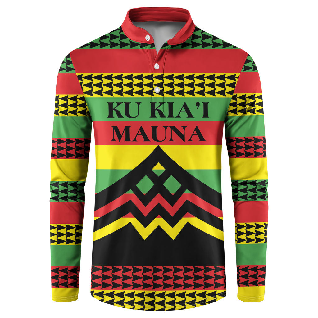 Hawaii Ku Kia'i Mauna Personalized Button Sweatshirt Hawaiian Kanaka Maoli Motif