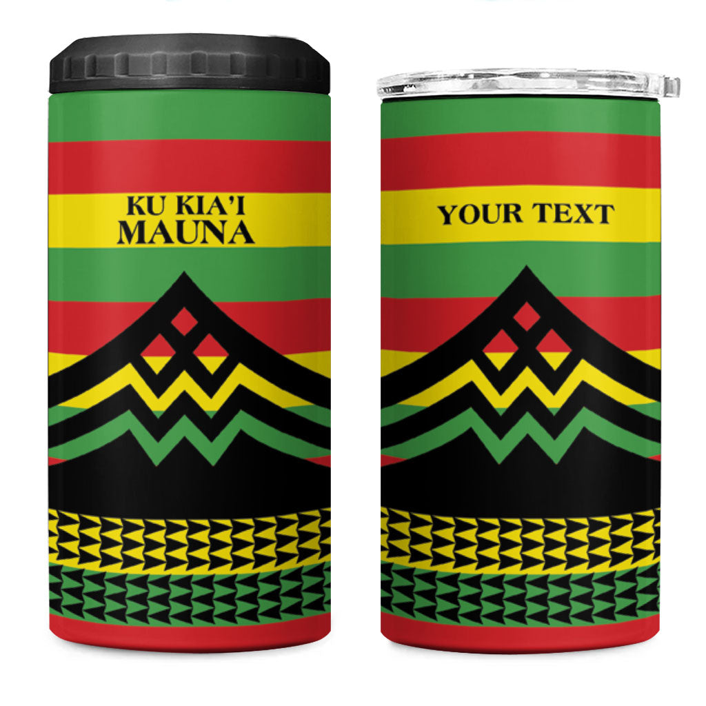 Hawaii Ku Kia'i Mauna Personalized 4 in 1 Can Cooler Tumbler Hawaiian Kanaka Maoli Motif