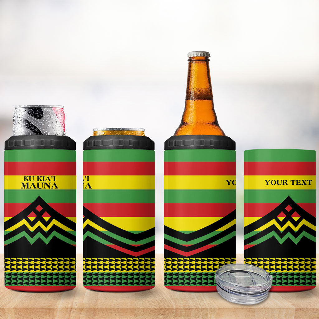Hawaii Ku Kia'i Mauna Personalized 4 in 1 Can Cooler Tumbler Hawaiian Kanaka Maoli Motif