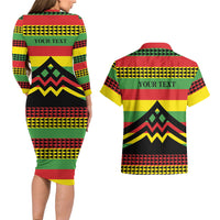 Hawaii Ku Kia'i Mauna Personalized Couples Matching Long Sleeve Bodycon Dress and Hawaiian Shirt Hawaiian Kanaka Maoli Motif LT9 - Polynesian Pride
