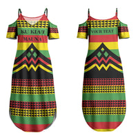 Hawaii Ku Kia'i Mauna Personalized Couples Matching Summer Maxi Dress and Hawaiian Shirt Hawaiian Kanaka Maoli Motif LT9 - Polynesian Pride