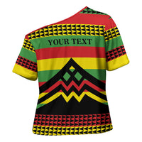 Hawaii Ku Kia'i Mauna Personalized Cross Shoulder Shirt Hawaiian Kanaka Maoli Motif