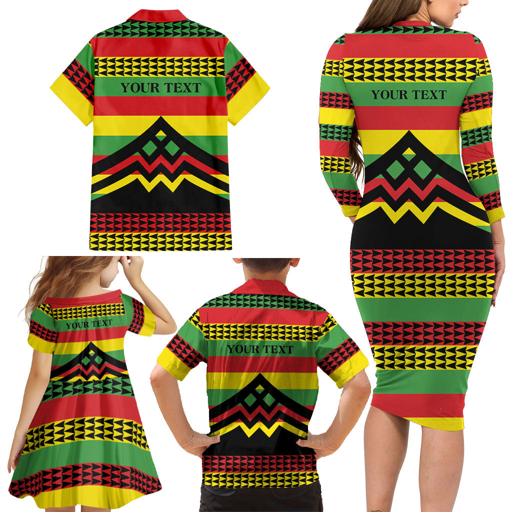 Hawaii Ku Kia'i Mauna Personalized Family Matching Long Sleeve Bodycon Dress and Hawaiian Shirt Hawaiian Kanaka Maoli Motif LT9 - Polynesian Pride