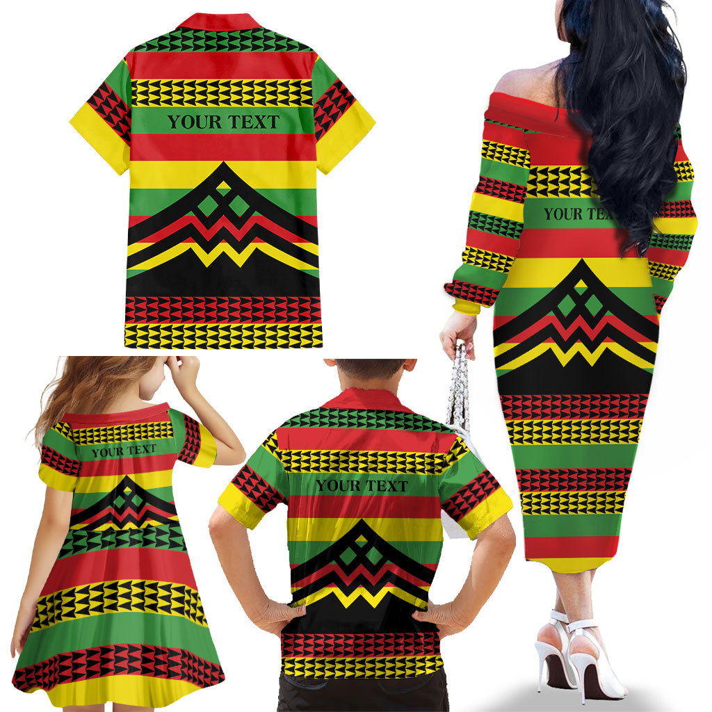 Hawaii Ku Kia'i Mauna Personalized Family Matching Off The Shoulder Long Sleeve Dress and Hawaiian Shirt Hawaiian Kanaka Maoli Motif LT9 - Polynesian Pride