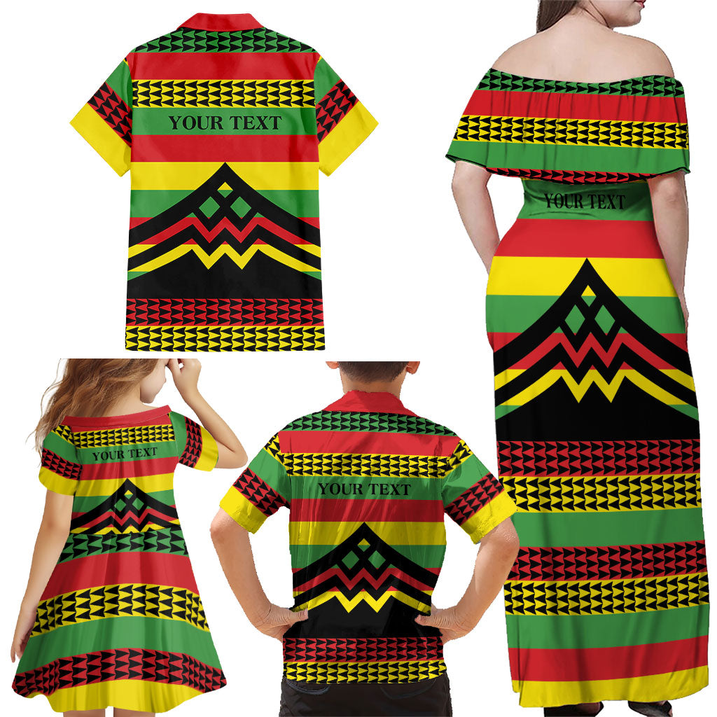 Hawaii Ku Kia'i Mauna Personalized Family Matching Off Shoulder Maxi Dress and Hawaiian Shirt Hawaiian Kanaka Maoli Motif LT9 - Polynesian Pride
