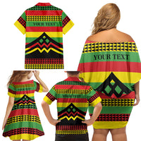 Hawaii Ku Kia'i Mauna Personalized Family Matching Off Shoulder Short Dress and Hawaiian Shirt Hawaiian Kanaka Maoli Motif LT9 - Polynesian Pride