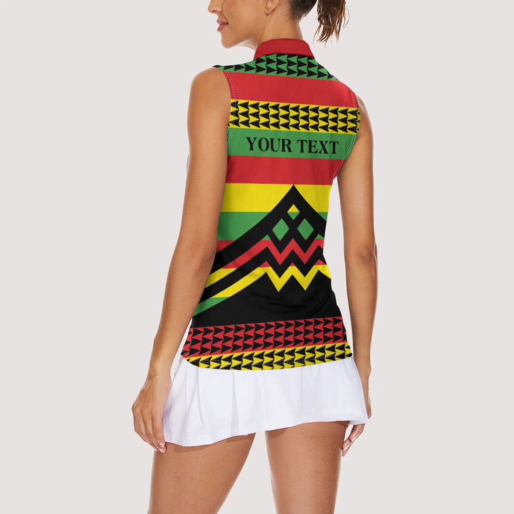 Hawaii Ku Kia'i Mauna Personalized Women Sleeveless Polo Shirt Hawaiian Kanaka Maoli Motif LT9 - Polynesian Pride