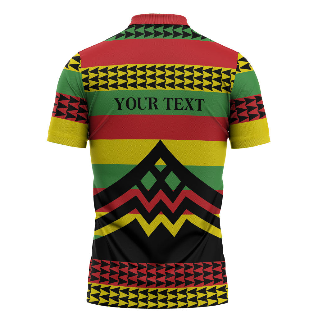 Hawaii Ku Kia'i Mauna Personalized Zipper Polo Shirt Hawaiian Kanaka Maoli Motif