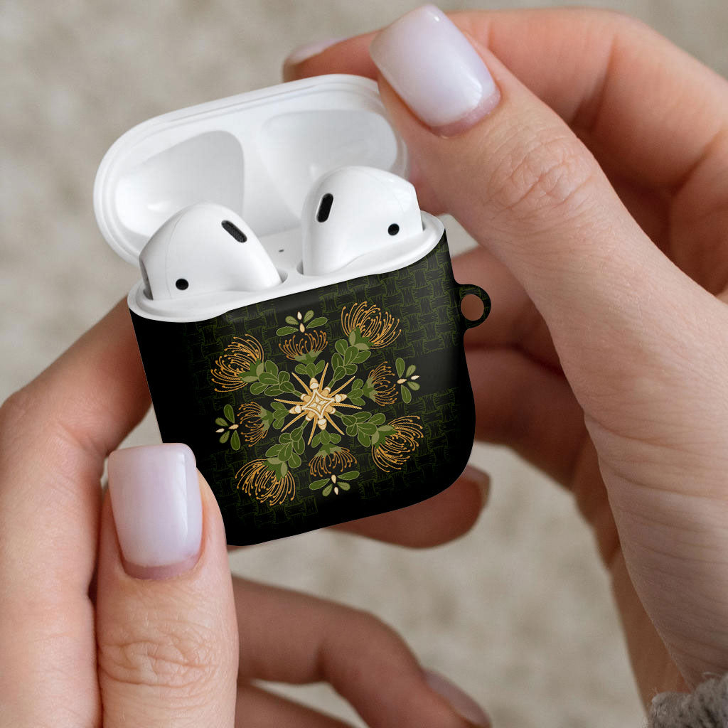 Hawaii Ohia Lehua Squares AirPods Case Hawaiian Quilt Inspired Floral Pattern