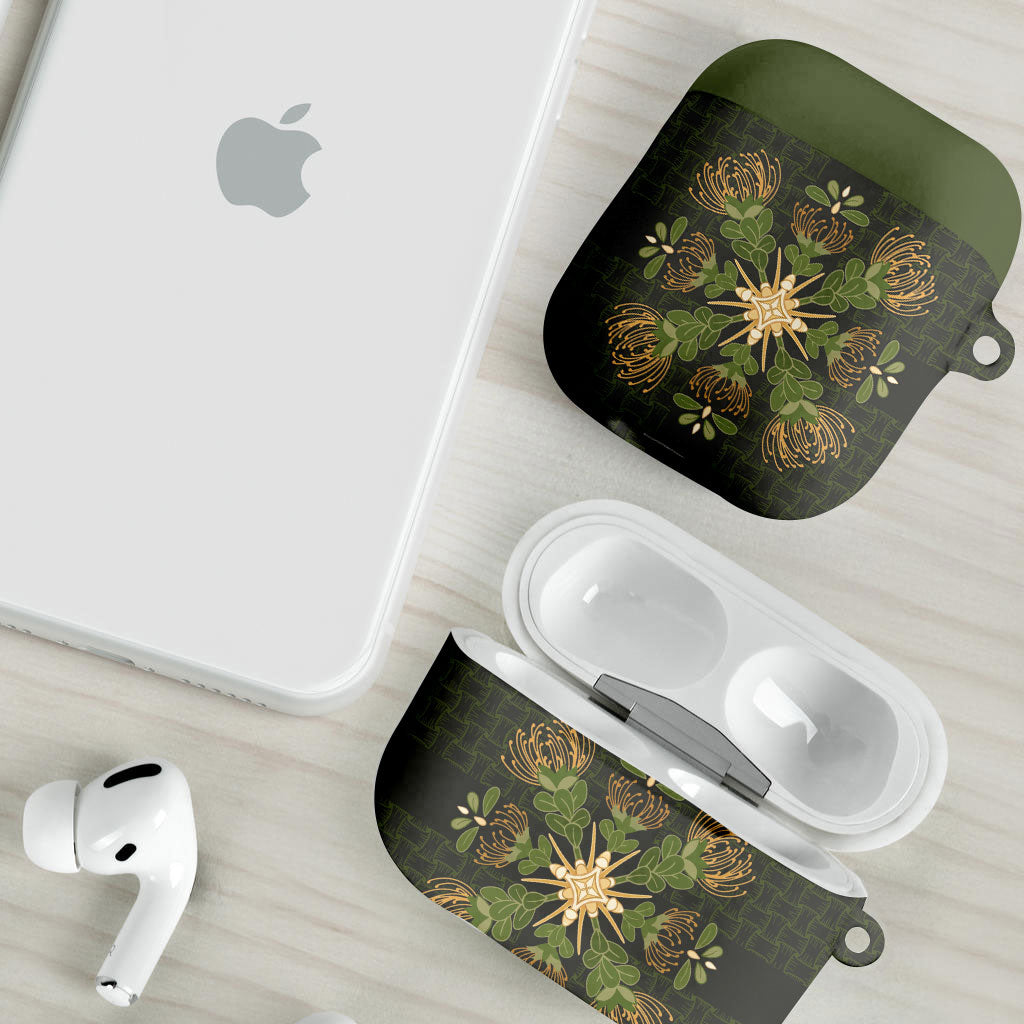 Hawaii Ohia Lehua Squares AirPods Case Hawaiian Quilt Inspired Floral Pattern