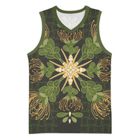 Hawaii Ohia Lehua Squares Basketball Jersey Hawaiian Quilt Inspired Floral Pattern