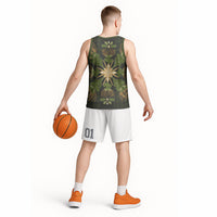 Hawaii Ohia Lehua Squares Basketball Jersey Hawaiian Quilt Inspired Floral Pattern